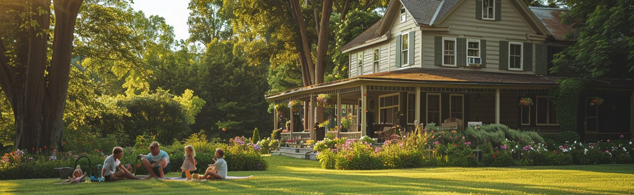 image of a family on a lawn
